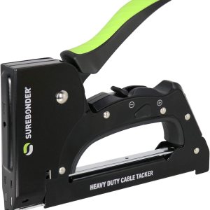 Surebonder 5725 – Pistola de grapas de cable resistente para cable y cable de bajo voltaje, CAT5, CAT6, luces de Navidad, cable de timbre, cable de Surebonder 5725 – Pistola de grapas de cable resistente para cable y cable de bajo voltaje, CAT5, CAT6, luces de Navidad, cable de timbre, cable de