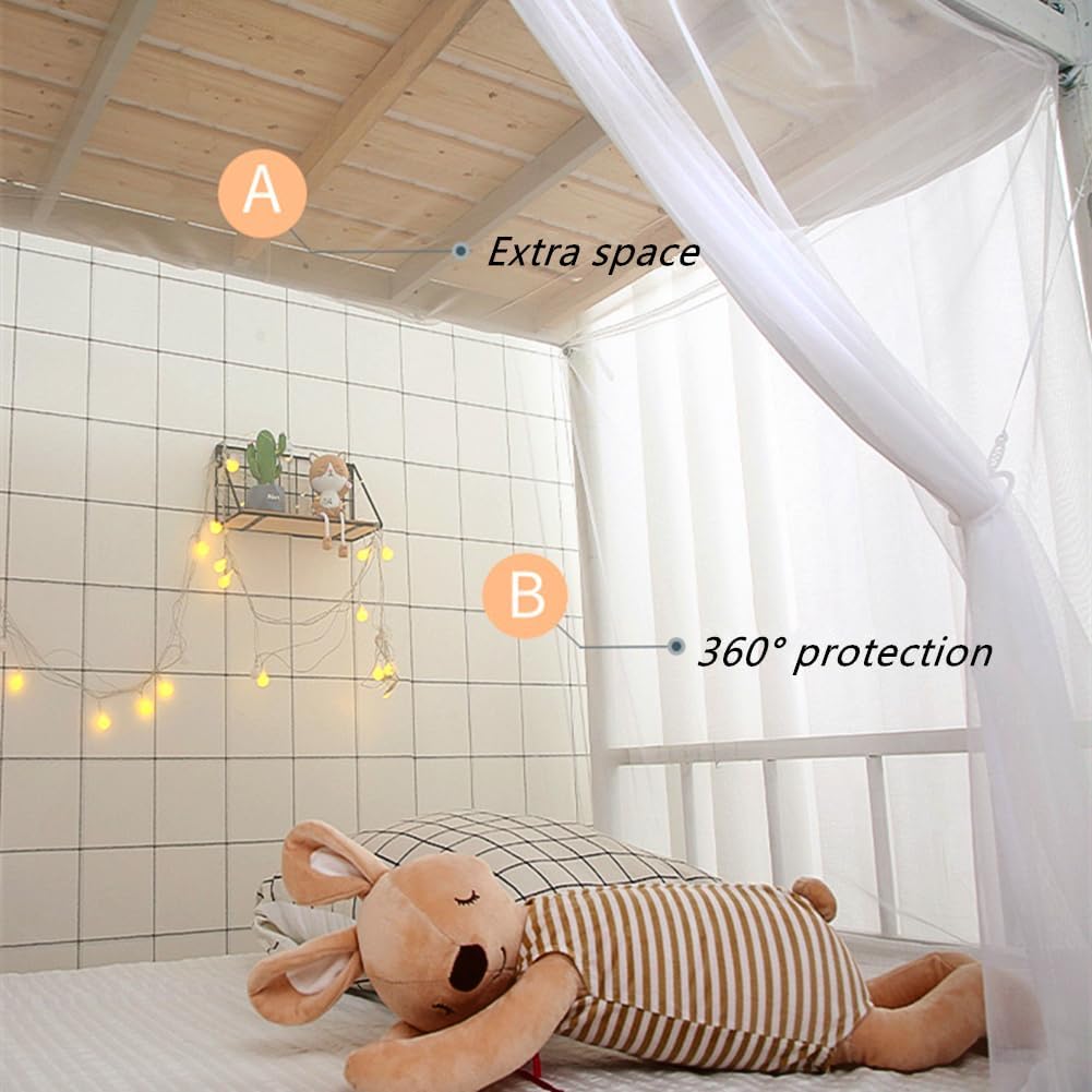 Eimilaly Cortinas de 8 esquinas para decoración de cama de niñas y niños, toldo de cama para dormitorio, cama alta, cama de 1-1.8M o campamento al
