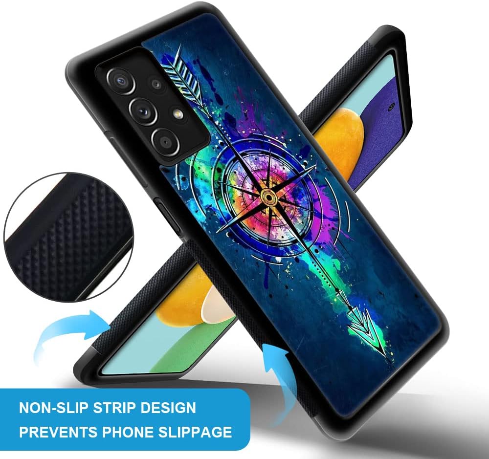DJSOK Funda compatible con Samsung Galaxy A32 5G, diseño de flecha de brújula y arco de lujo con patrón de diseño de espalda + funda protectora de
