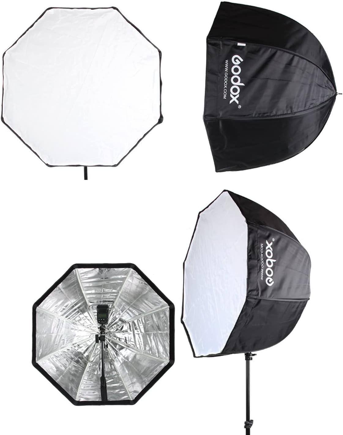 Godox Caja de luz octagonal de 37.5 pulgadas, reflector de flash de estudio, caja suave octogonal con bolsa de transporte para retrato, fotografía