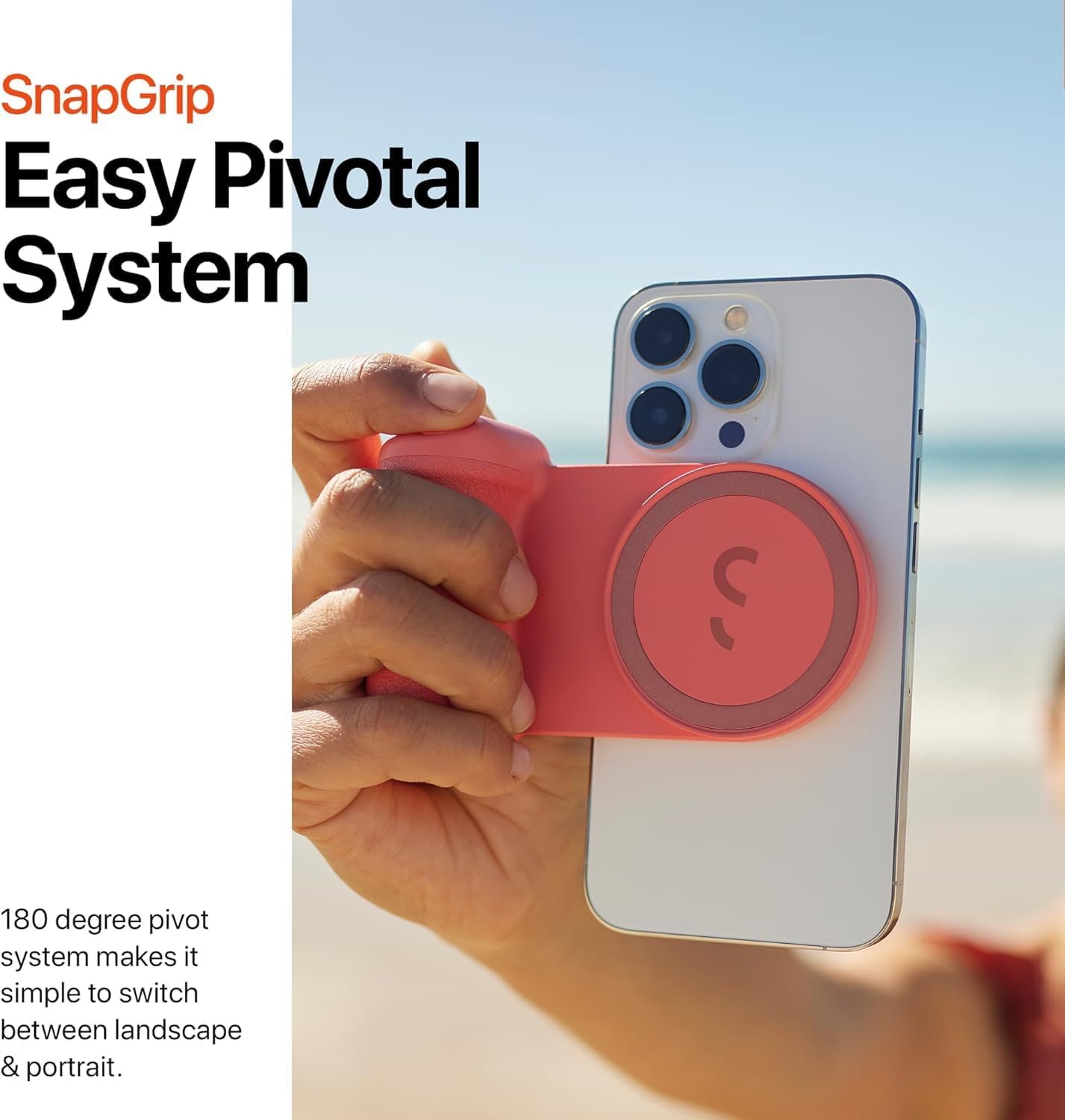 ShiftCam SnapGrip – Empuñadura de batería móvil con botón de obturador inalámbrico, montaje magnético que se ajusta a cualquier teléfono, Powerbank