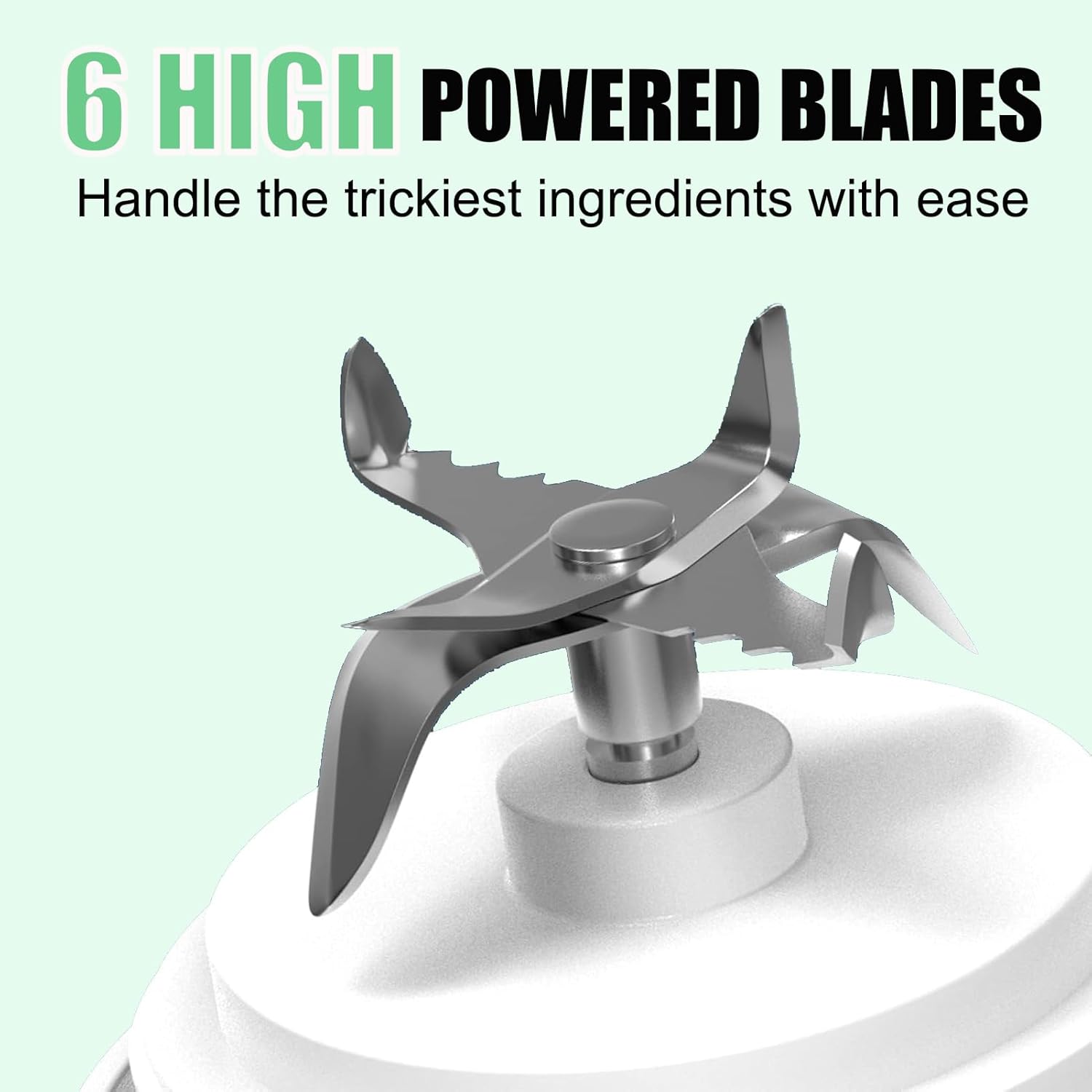 Licuadora portátil de 20 onzas de tamaño personal para batidos y batidos con 6 cuchillas, 150 W, mini licuadora impermeable, recargable por USB,