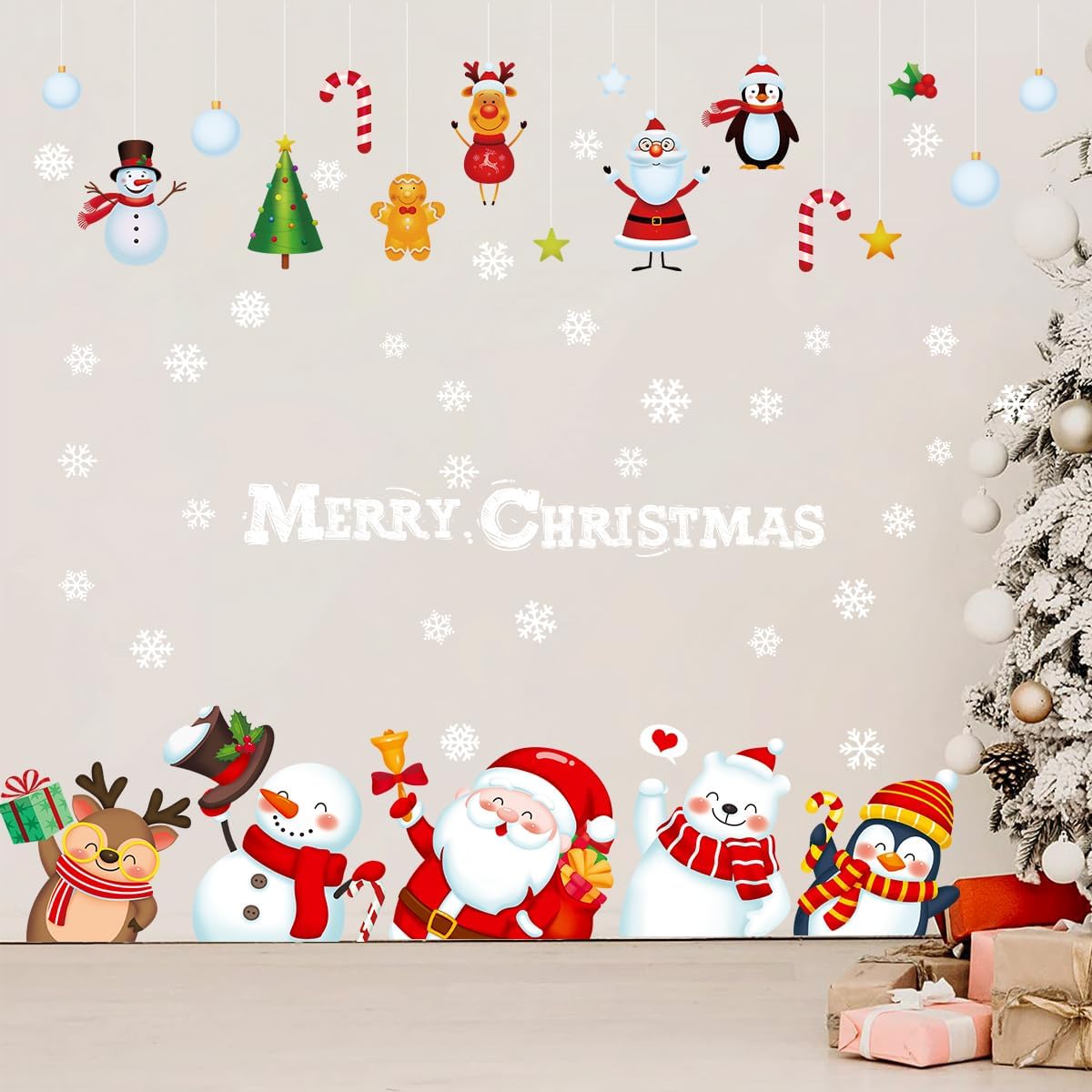 Calcomanías de pared de Navidad, calcomanías de pared de Navidad extraíbles, calcomanías de pared de Navidad, calcomanías de pared de Navidad,