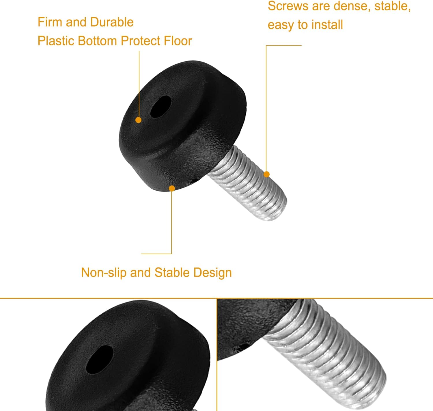 25 patas niveladoras de muebles M6-14 pulgadas ajustables para patas de muebles, tornillos de repuesto para taburetes, mesas, silla, banco, cabniet,