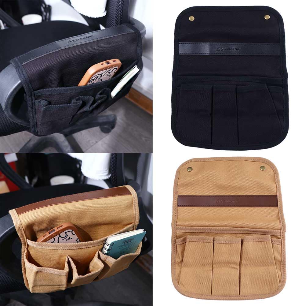 1 bolsillo lateral para silla de exterior, bolsa de almacenamiento para reposabrazos, organizador plegable portátil para acampar al aire libre