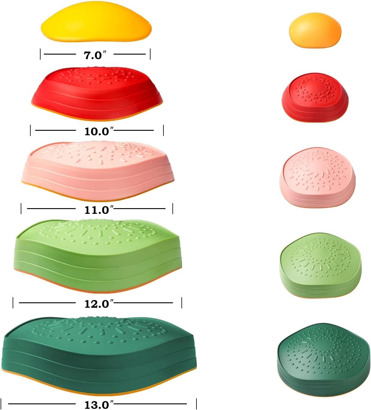 5 piedras de equilibrio de plástico antideslizante para promover las habilidades de coordinación de los niños, juguete sensorial