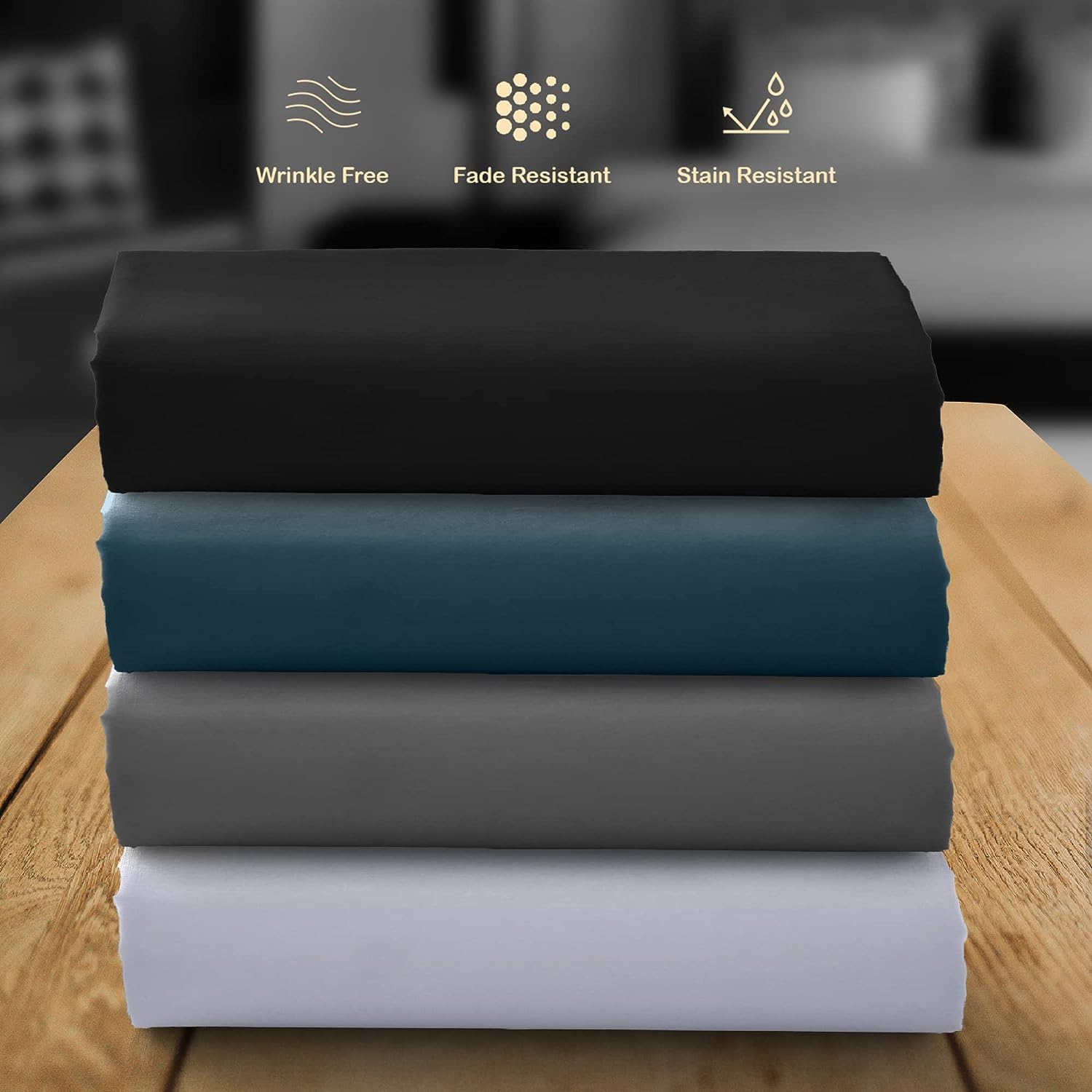 Lux Decor Collection – Sábana bajera de hasta 16 pulgadas de profundidad, sábana bajera de microfibra cepillada ultrasuave, resistente a las