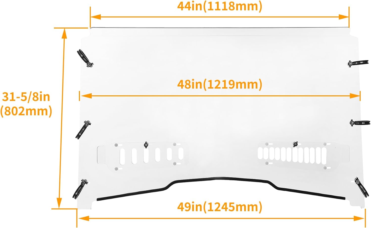 ECOTRIC Parabrisas completo compatible con John Deere Gator XUV 550 560 590i 1,935.7 ft RSX 850i 860i resistente transparente resistente a los