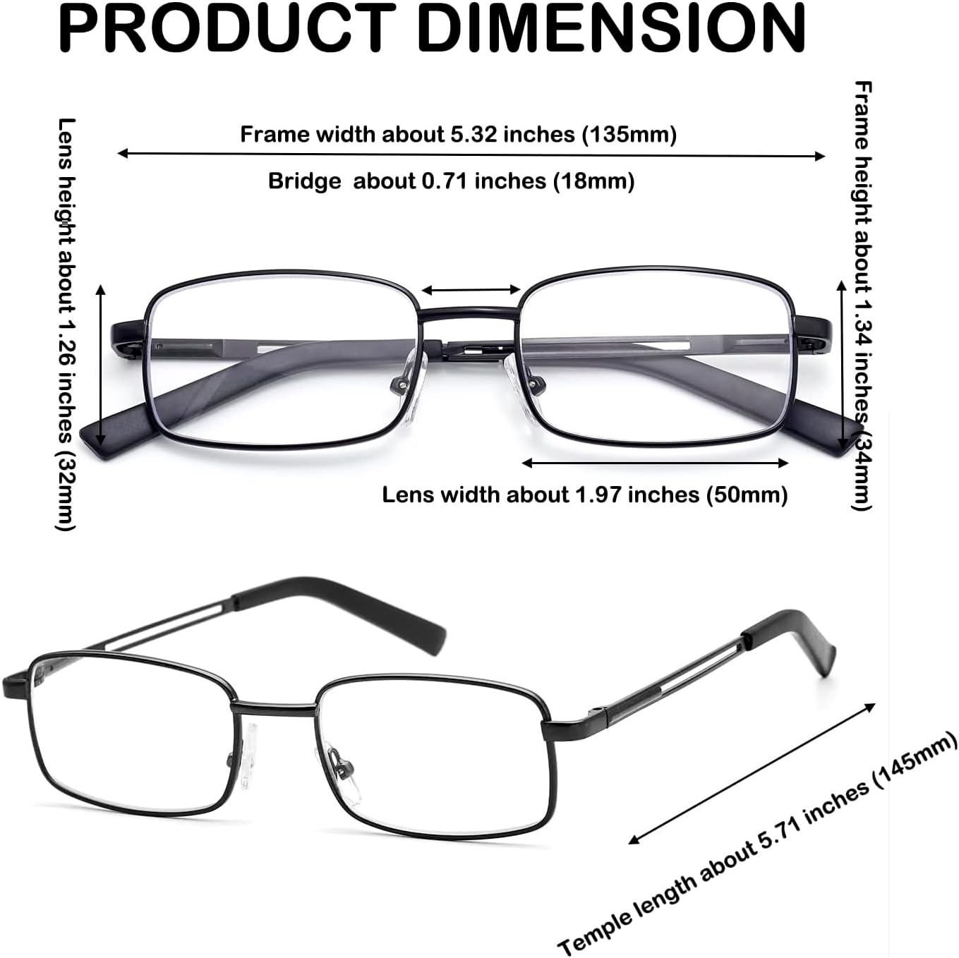 Gafas de lectura para hombre, de metal inoxidable flexible con estuches suaves, lentes transparentes con luz azul