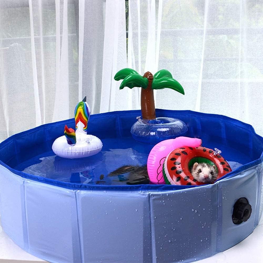 Piscina plegable plegable para baño y refrigeración, bañera duradera, lavadora de agua para hurones y animales pequeños, anillo de natación de