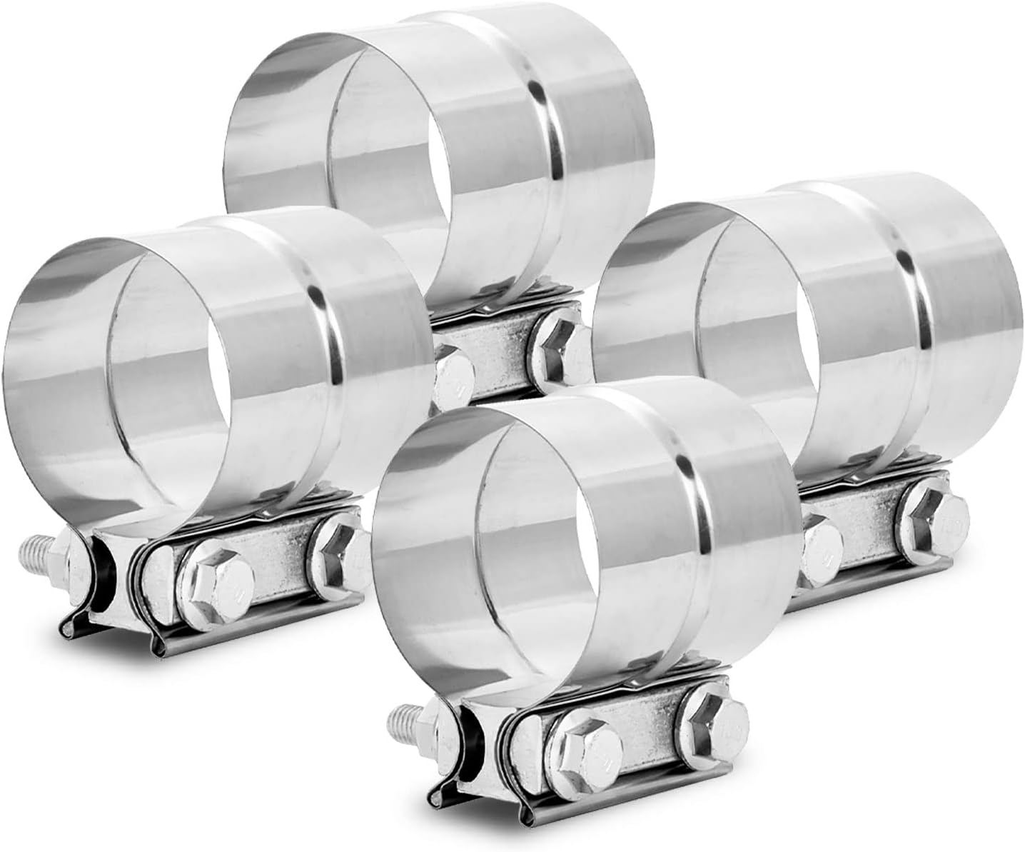 Abrazadera de banda de escape de junta de regazo de 1.5 pulgadas, abrazaderas de escape resistentes para silenciadores y tuberías, funda de