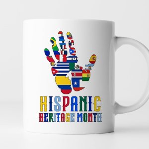 TODOLIA -11Oz- Taza de café del mes de la herencia hispana, taza de café de la herencia hispana, taza de regalo latina española, taza del orgullo TODOLIA -11Oz- Taza de café del mes de la herencia hispana, taza de café de la herencia hispana, taza de regalo latina española, taza del orgullo