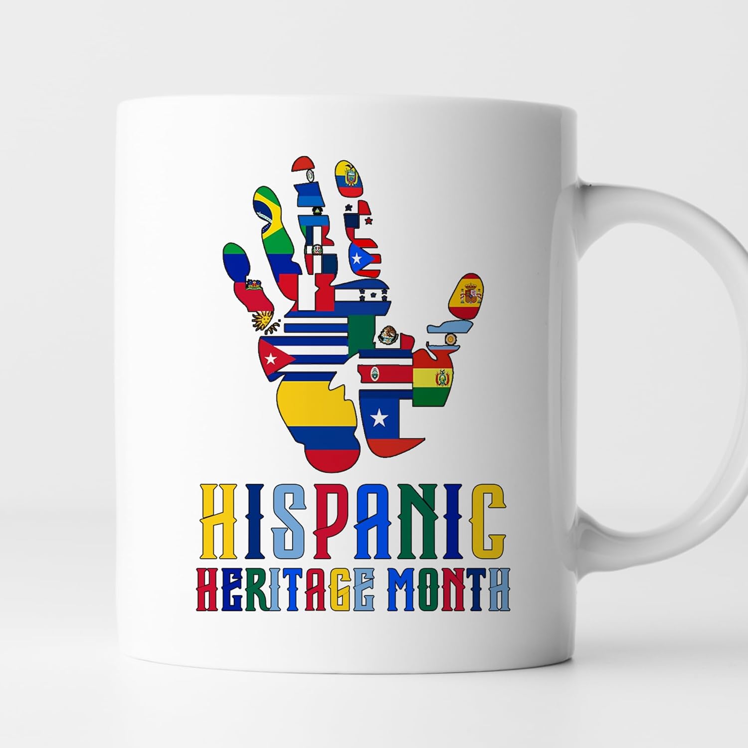 TODOLIA -11Oz- Taza de café del mes de la herencia hispana, taza de café de la herencia hispana, taza de regalo latina española, taza del orgullo