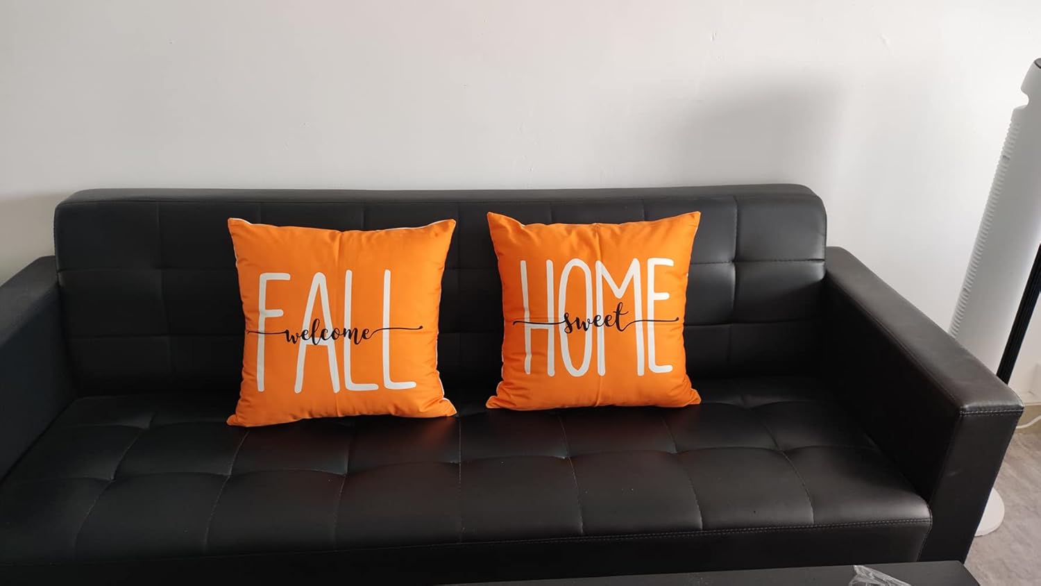 LOZACHE Juego de 2 fundas de almohada de 18 x 18 pulgadas, diseño de hojas de calabaza, fundas de almohada de otoño naranja para sofá, cama, sala de