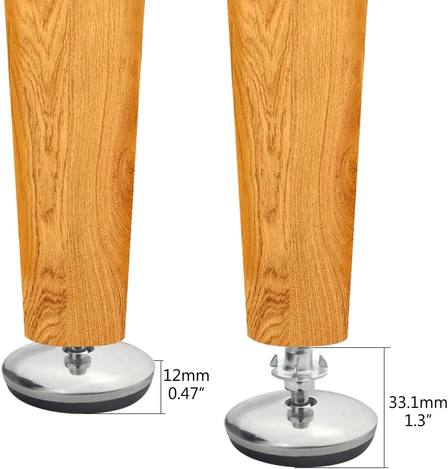 WMYCONGCONG 16 pies niveladores giratorios ajustables M8 para muebles, patas de mesa ajustables con 16 tuercas en T para gabinete, mesa, silla,