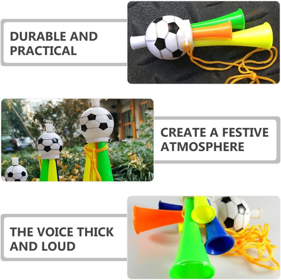 Ipetboom Juguetes de 20 piezas para fanáticos del fútbol, trompeta, bocina de aire, fabricante de ruido fuerte, fabricantes de ruido de fútbol,
