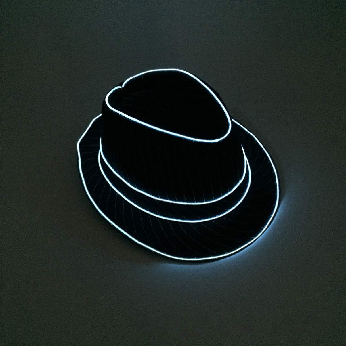 Holibanna – Sombrero de jazz parpadeante para escenario de rendimiento de Halloween, disfraz temático, fiesta de 1,5 V LED