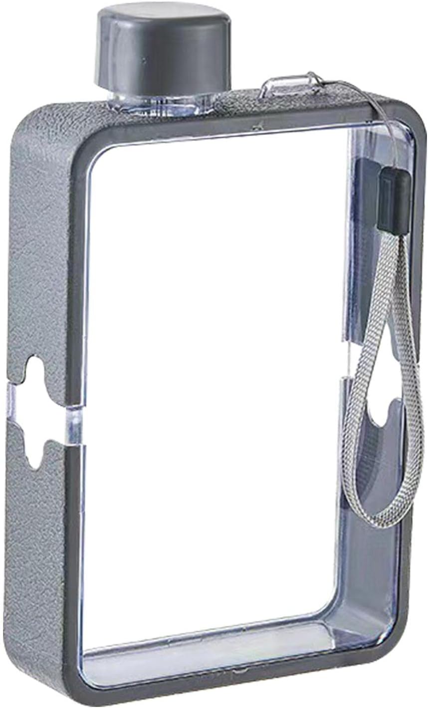 Slim Cold Flask  Botella de agua de bolsillo de 12.8 onzas  Diseño de moda Taza plana para estudiantes, taza de jugo portátil a prueba de fugas con