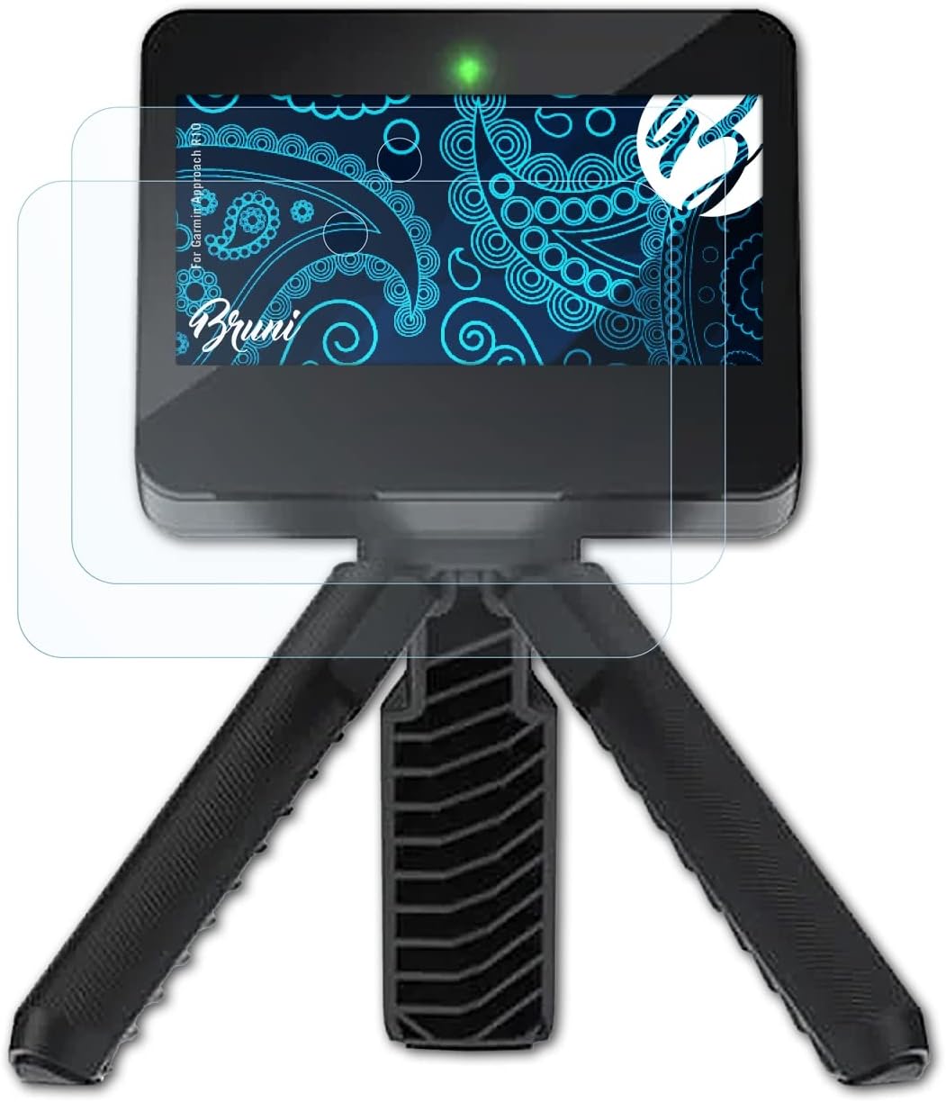 Bruni Protector de pantalla compatible con Garmin Approach R10, película protectora transparente (2X)
