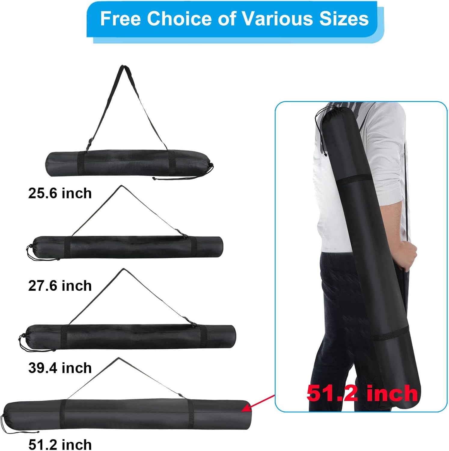 PATIKIL Bolsa de repuesto para silla ultra pequeña de 51 pulgadas, bolsa de almacenamiento plegable con correa para el hombro para viajes al aire