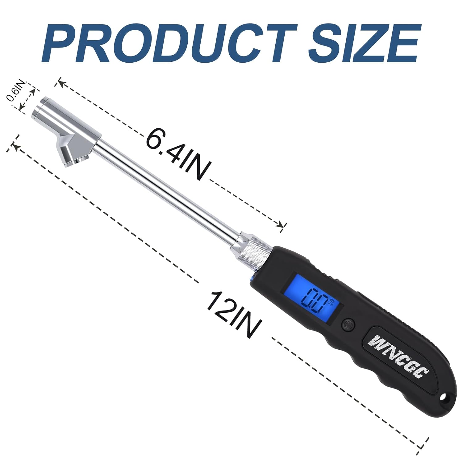 Paquete de 2 medidores digitales de presión de neumáticos, 230 PSI, 4 modelos, resistente de doble cabezal de acero inoxidable, medidor de presión