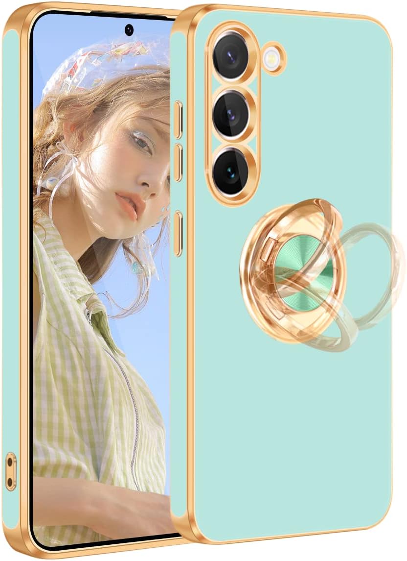 Fingic Funda para Samsung Galaxy S23 Plus, Galaxy S23 Plus con soporte de anillo de 360 para mujeres y niñas, soporte magnético delgado, soporte