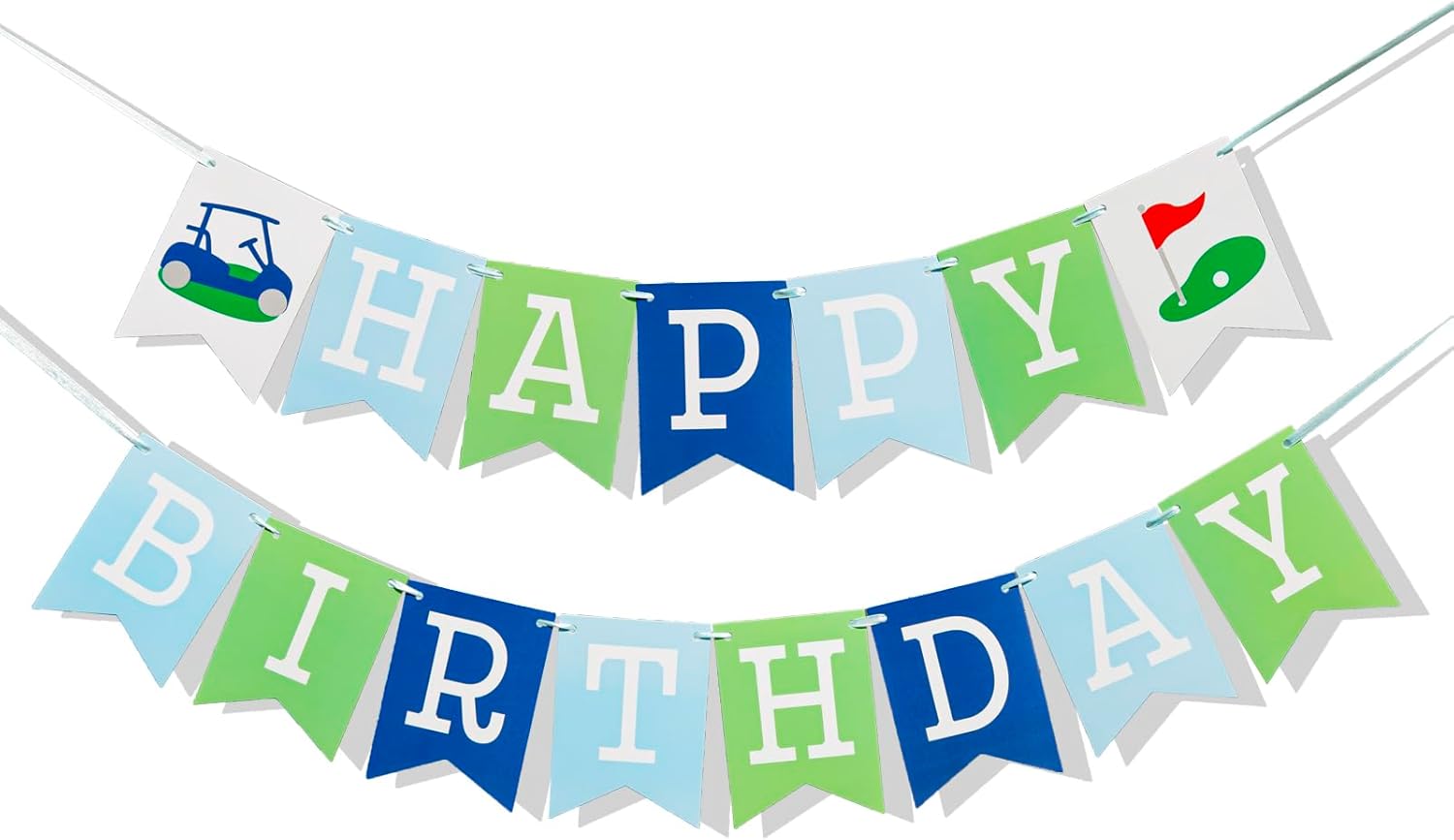 Cartel de feliz cumpleaños de golf, decoraciones de feliz cumpleaños de golf, decoraciones de fiesta de cumpleaños con temática de golf, pancarta de