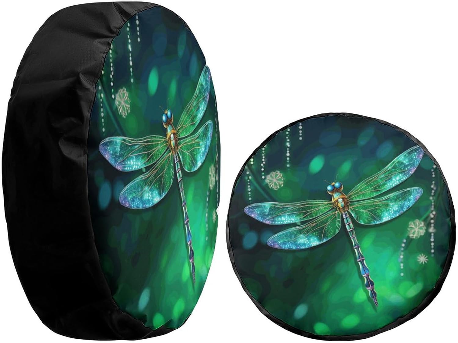 Delerain Dragonfly – Fundas para neumáticos de repuesto, impermeables, a prueba de polvo, ajuste universal para remolques, RV, SUV, camiones y