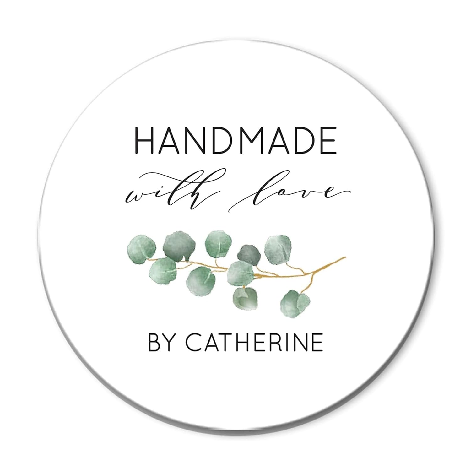 Custom Made with Love Stickers, Handmade Gift Stickers, Business Stickers, Personalized Labels for Favors, Baked Goods, Gifts