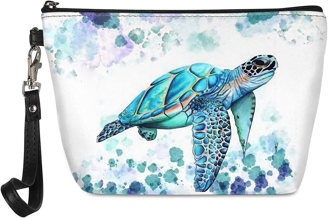 WELLFLYHOM Bolsa de cosméticos de viaje, neceser de maquillaje, monedero, estuche para lápices para regalo de mujer, Tinte brisa marina