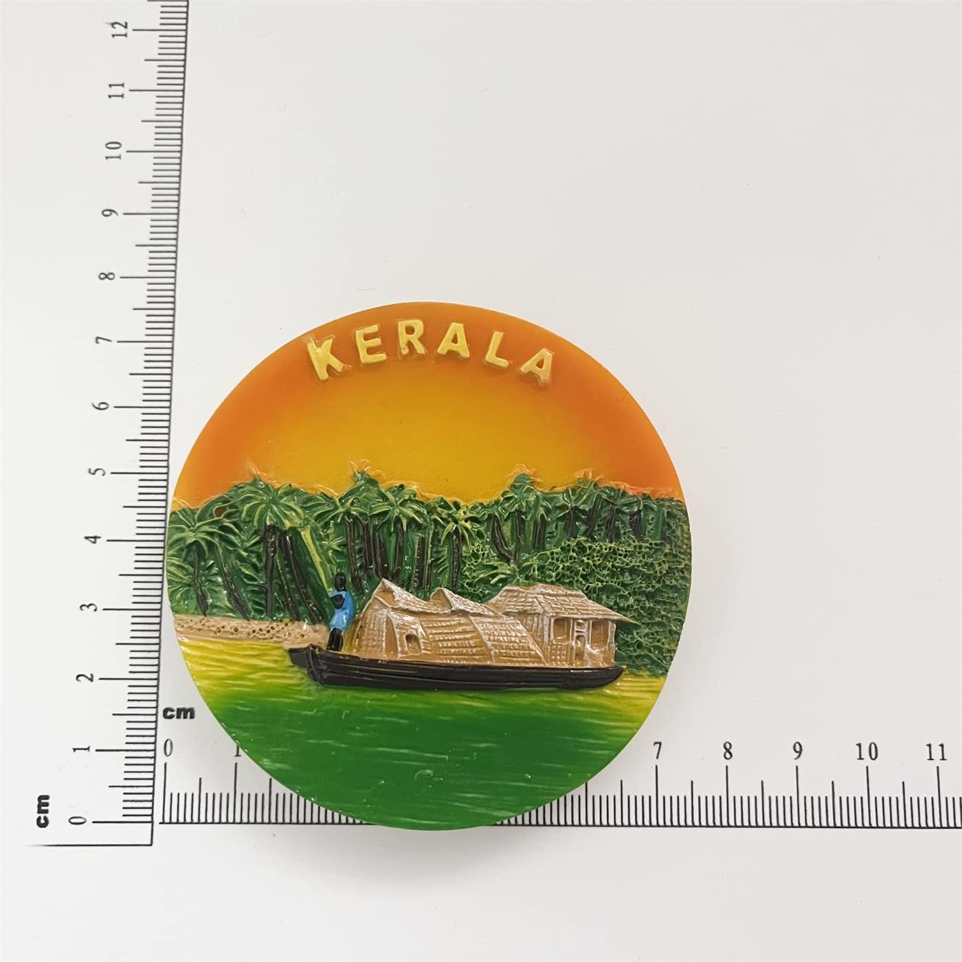 Kerala India – Imán de recuerdo para refrigerador 3D, resina hecha a mano Kerala para refrigerador, colección de decoración para el hogar y la cocina