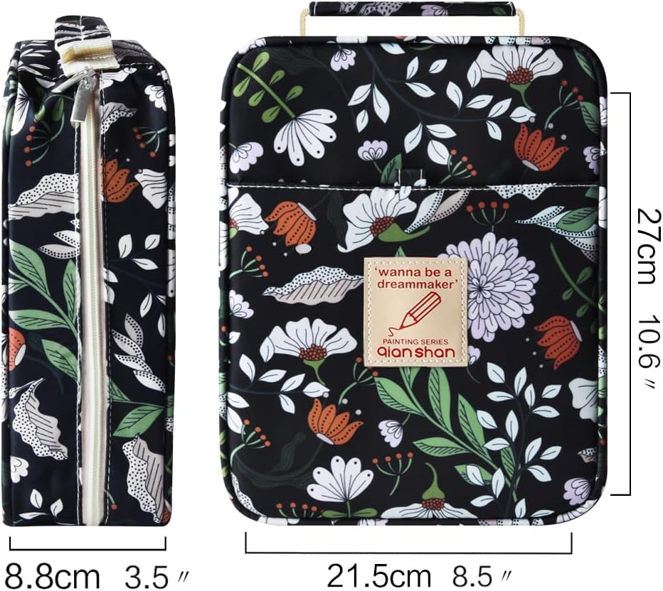 qianshan Ranura para estuche para lápices, capacidad para 202 lápices de colores o 136 bolígrafos de gel con cierre de cremallera, organizador de