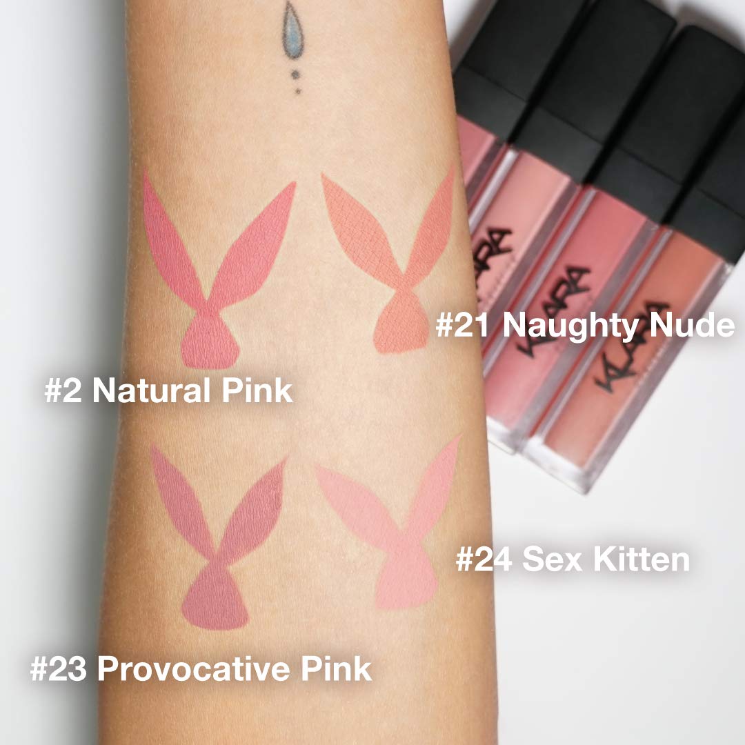 Lápiz labial a prueba de besos 21 Naughty Nude Liquid Matte Lipstick de larga duración a todo color pigmento