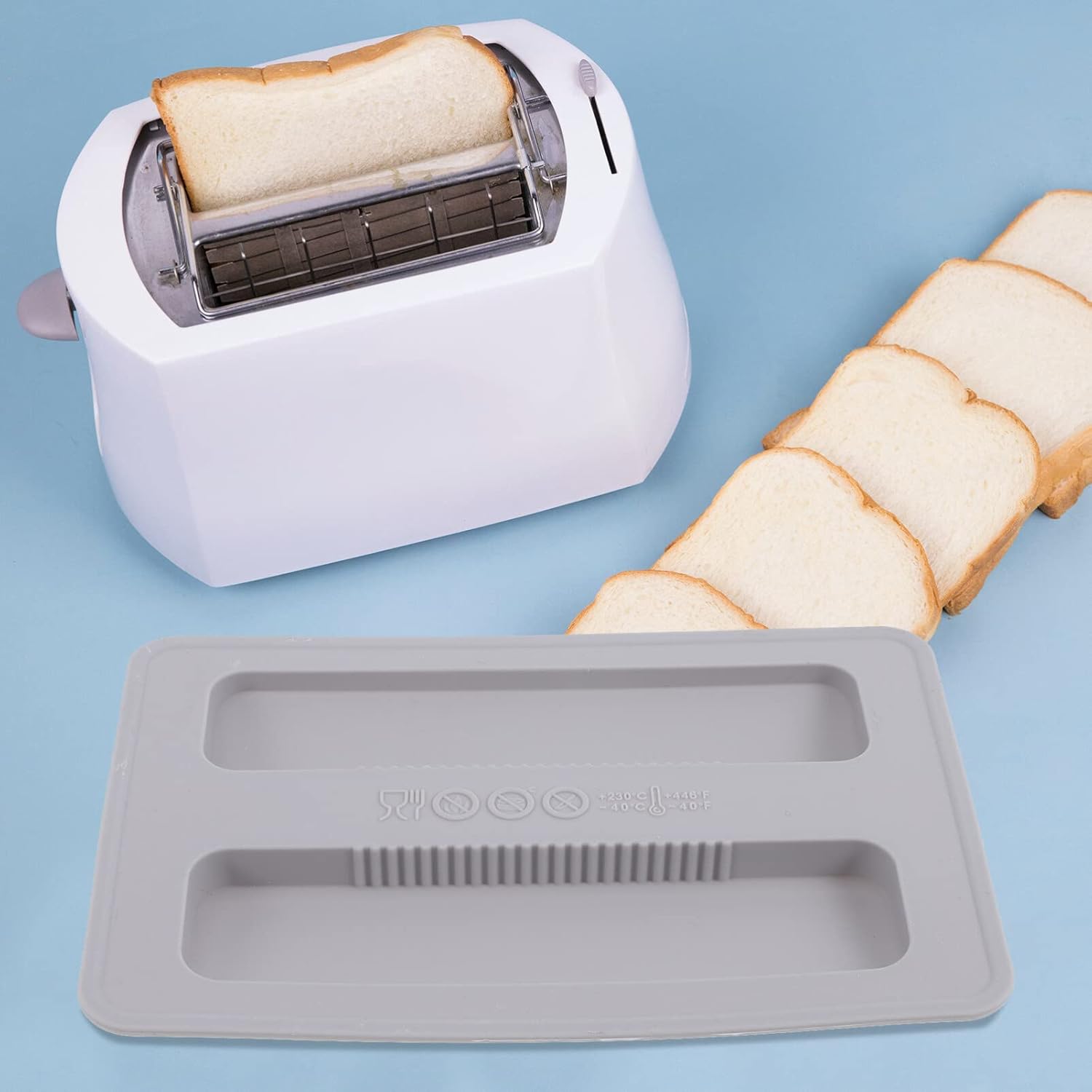 HEMOTON Tapa de tostadora de 2 rebanadas, tapa de tostadora de silicona, cubierta superior para tostadora de 2 rebanadas, cubierta para máquina de