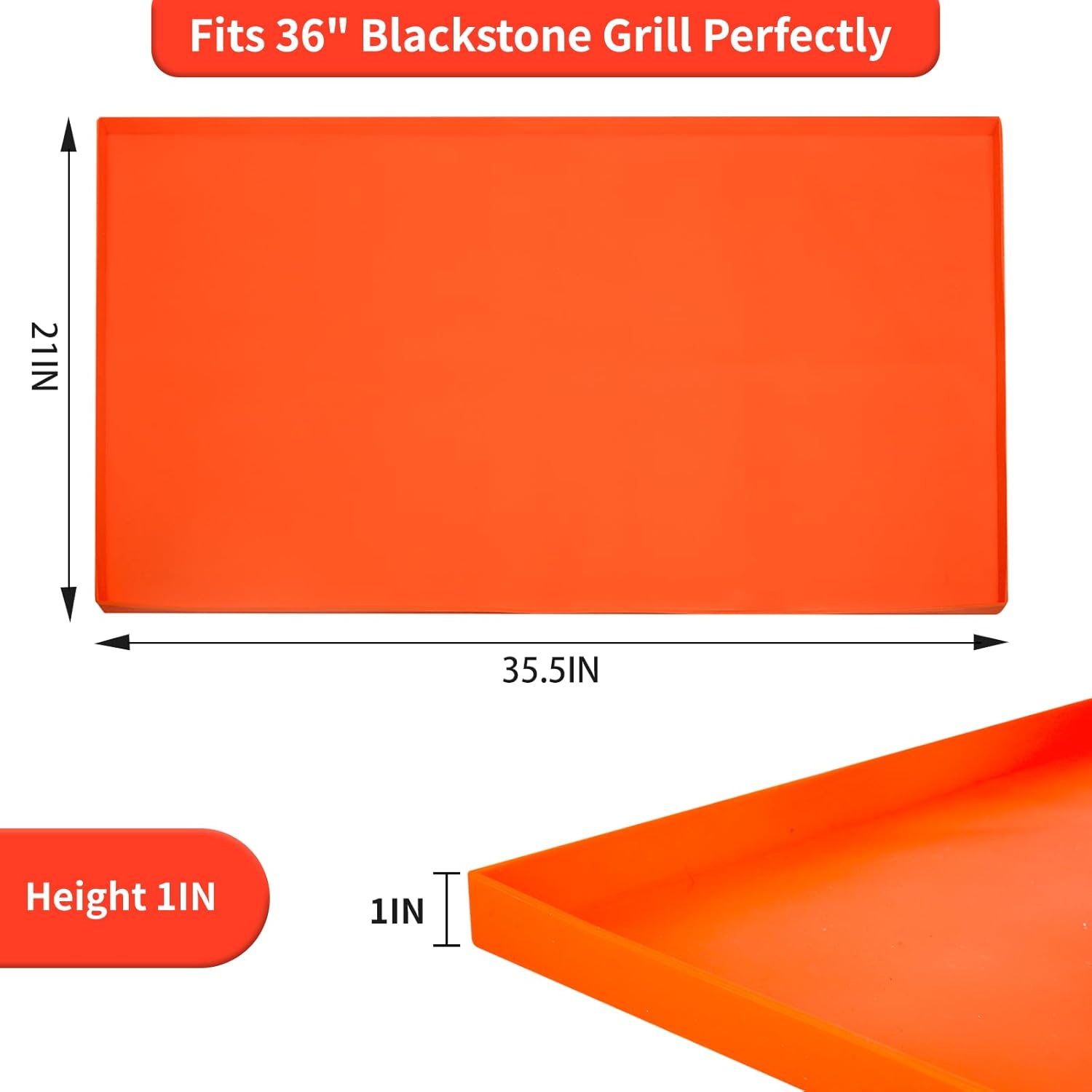 Blackstone Funda de silicona para parrilla, cubierta Blackstone, alfombrilla de silicona de alta calidad para parrilla Blackstone de 36 pulgadas,