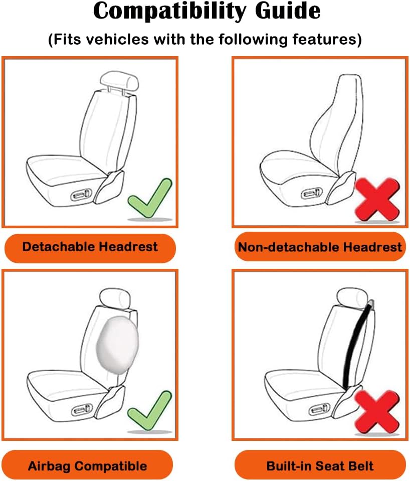 5 fundas de asiento de piel de tacto suave, compatibles con bolsas de aire, impermeables, suaves, accesorios para el interior del automóvil,