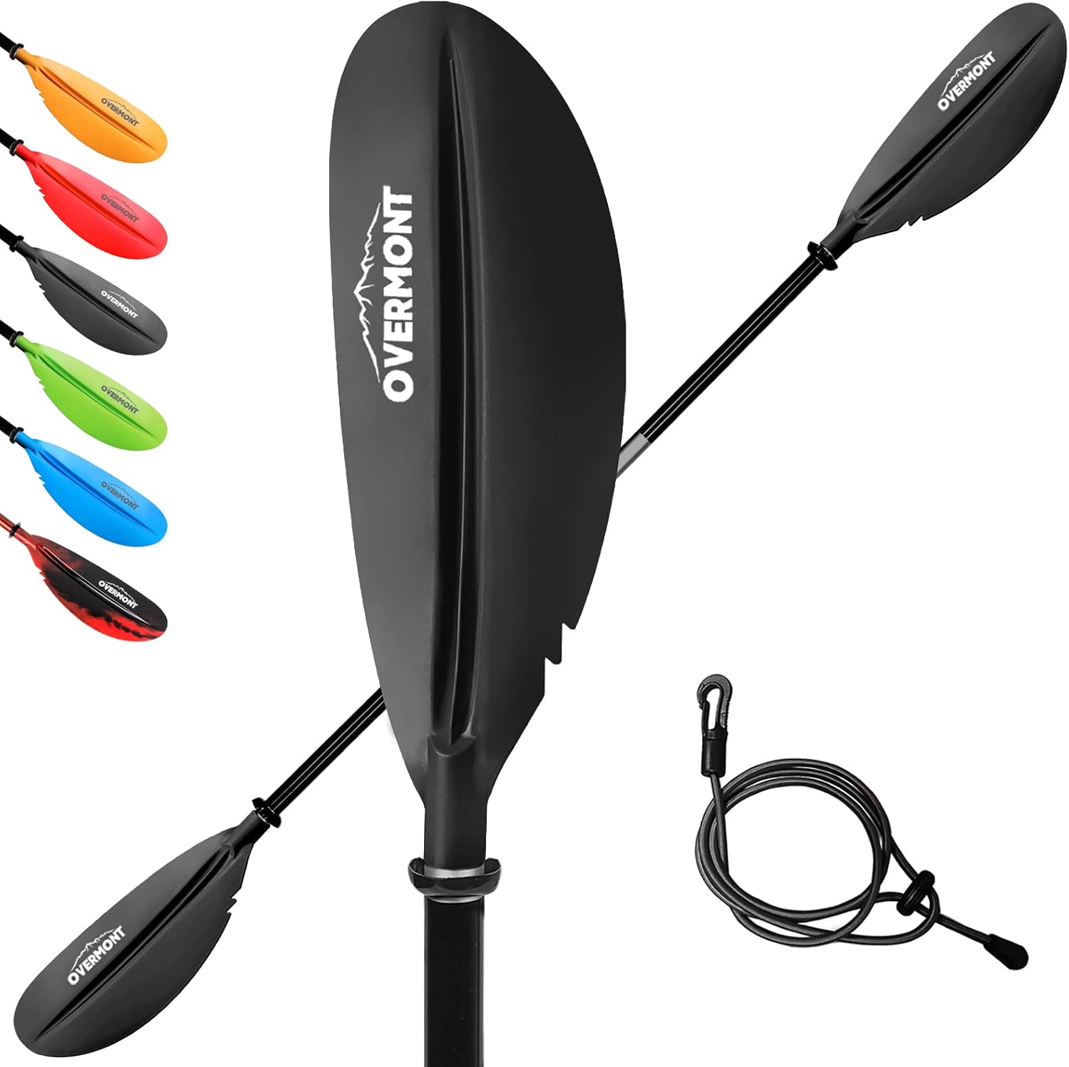 Overmont – Remo para kayak de 90.5pulgadas, aleación de aluminio resistente, ligero, para kayaks inflables con correa de remo.