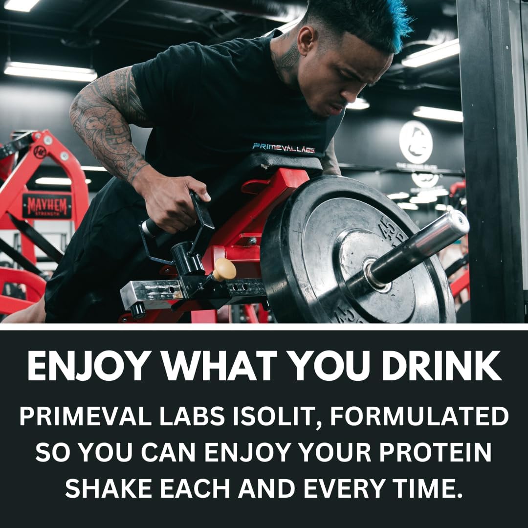 Primeval Labs ISOLIT – Proteína de suero en polvo, 100% aislado de suero de leche, 0.88 oz de proteína, BCAA, absorción rápida, fácil digestión