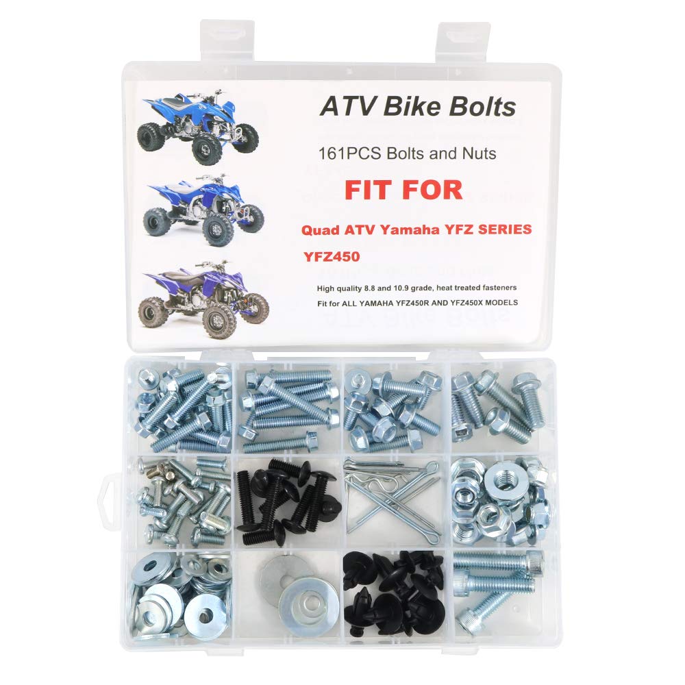 Xitomer Kit de pernos para YFZ450R, kit de pernos de carrocería YFZ50X ATV de plástico, marco de cuerpo de motor, kit de pernos de fijación de ATV,