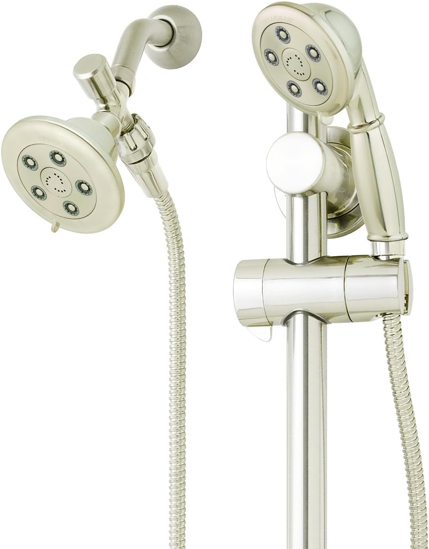 Speakman VS-123011-BN Chelsea Anystream – Combinación de ducha con barra deslizante, 2.5 GPM, níquel cepillado