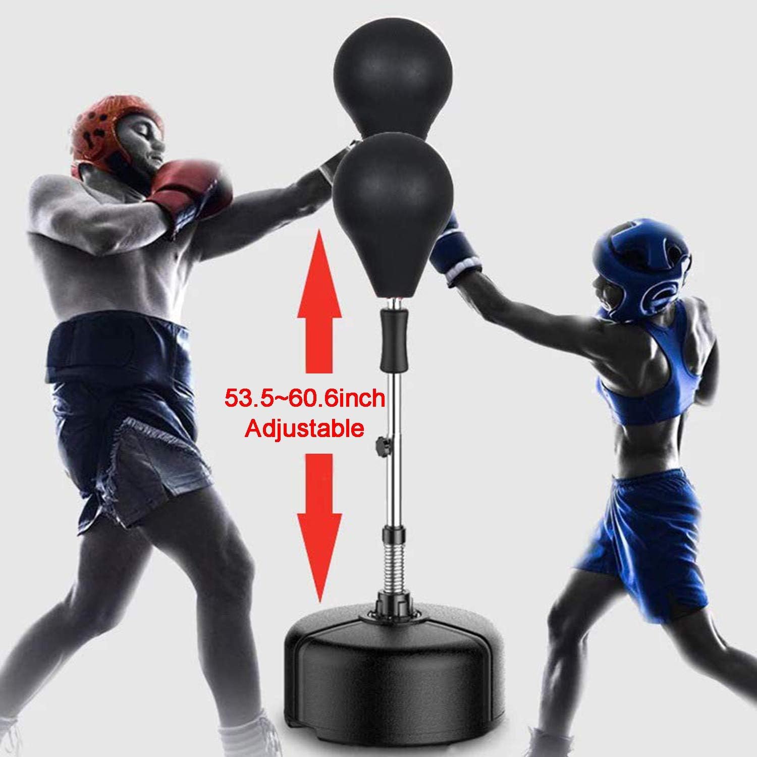 Saco de boxeo de pie libre, bolsa de boxeo refleja velocidad con altura ajustable, alivio del estrés, fitness, fuerte, duradero, para adultos,