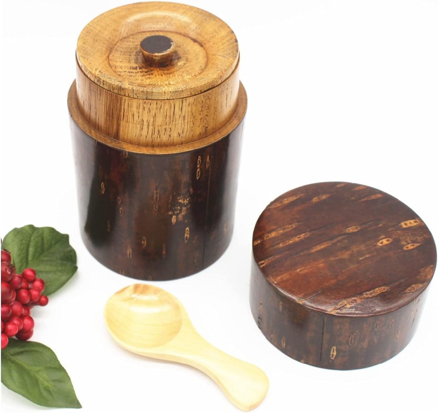 Recipiente de té hecho a mano, organizador de caja de té de azufaifo, contenedor de té, tarro vintage para almacenamiento