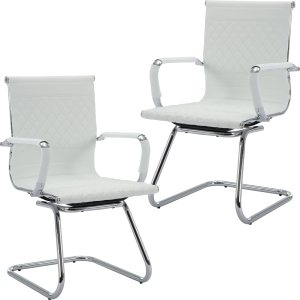 Sillas de oficina para invitados, sillas de recepción, sillas de sala de espera, juego de 2 sillas de sala de conferencias con respaldo medio, Sillas de oficina para invitados, sillas de recepción, sillas de sala de espera, juego de 2 sillas de sala de conferencias con respaldo medio,