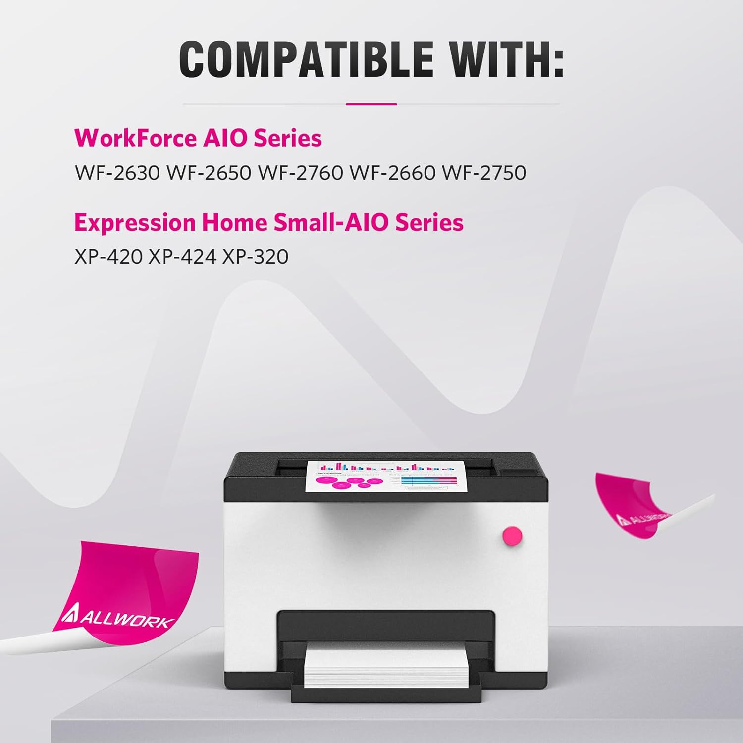 ALLWORK Cartucho de tinta remanufacturado de repuesto para Epson 220 220XL T220XL Uso con Workforce WF-2760 WF-2750 WF-2630 WF-2650 WF-2660 XP-320