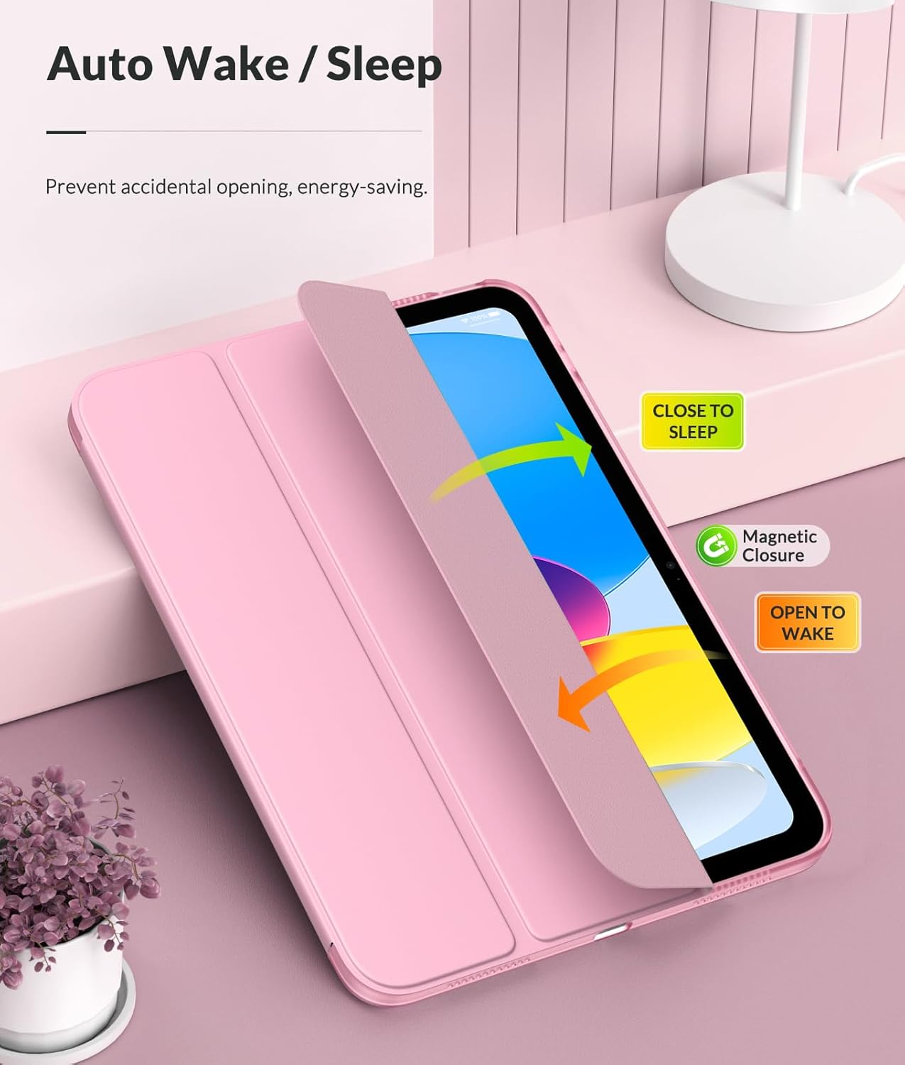 MoKo Funda para iPad de 10 generación 2022, iPad 10.9 con cubierta trasera de TPU suave translúcido esmerilado, funda delgada con función de