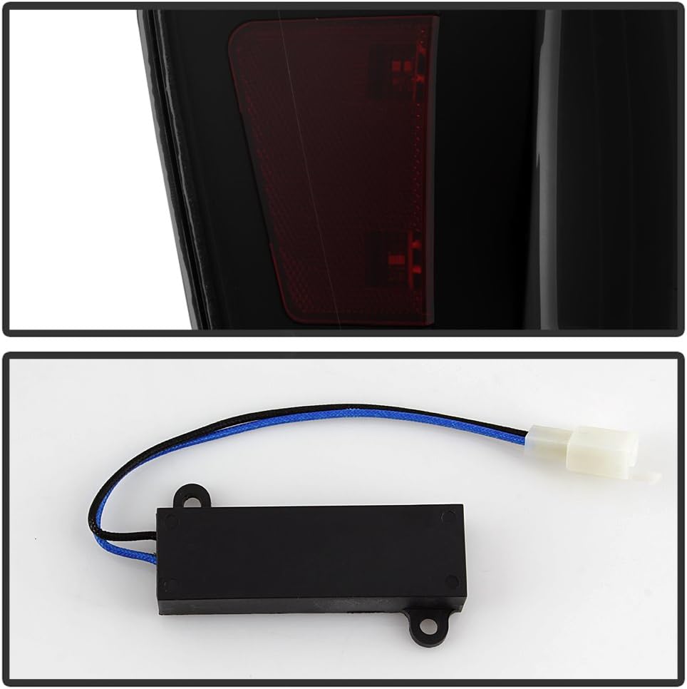 ACANII – Para Toyota Tacoma 2016-2023, tubo de luz LED completo, luces traseras ahumadas, color negro, lámparas de freno, lado del conductor y del