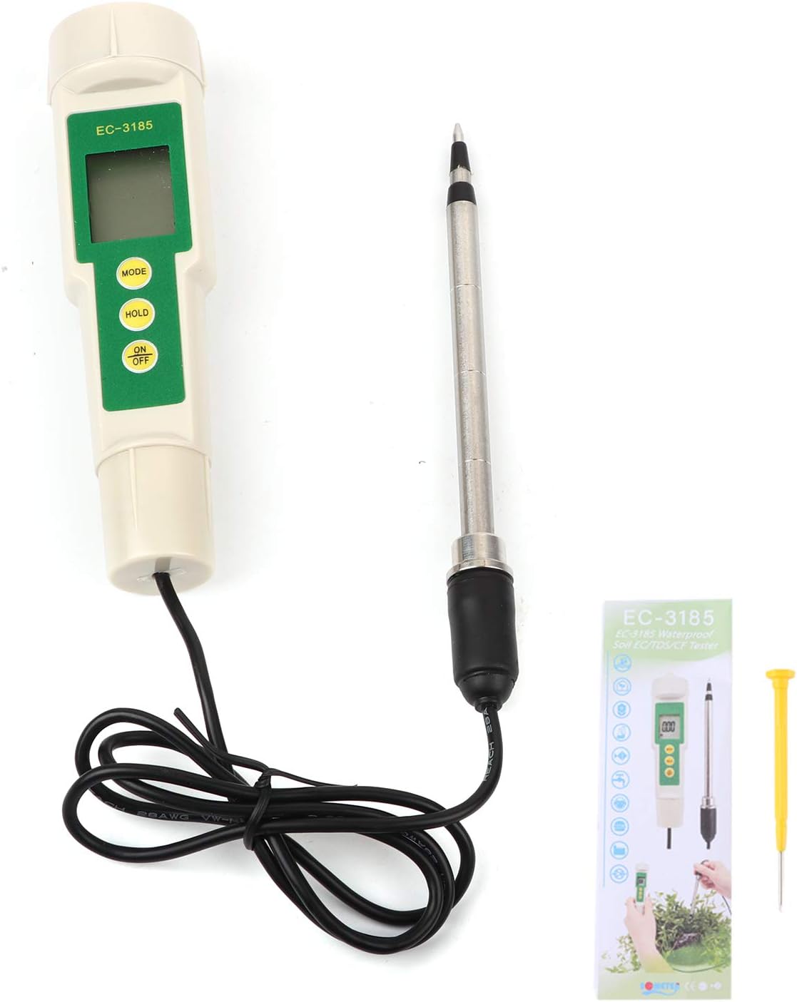 Fydun EC3185 Medidor portátil de la salinidad del probador del suelo ECTDSCF para la plantación hortícola agrícola EC3185 Suelo portátil ECTDSCF