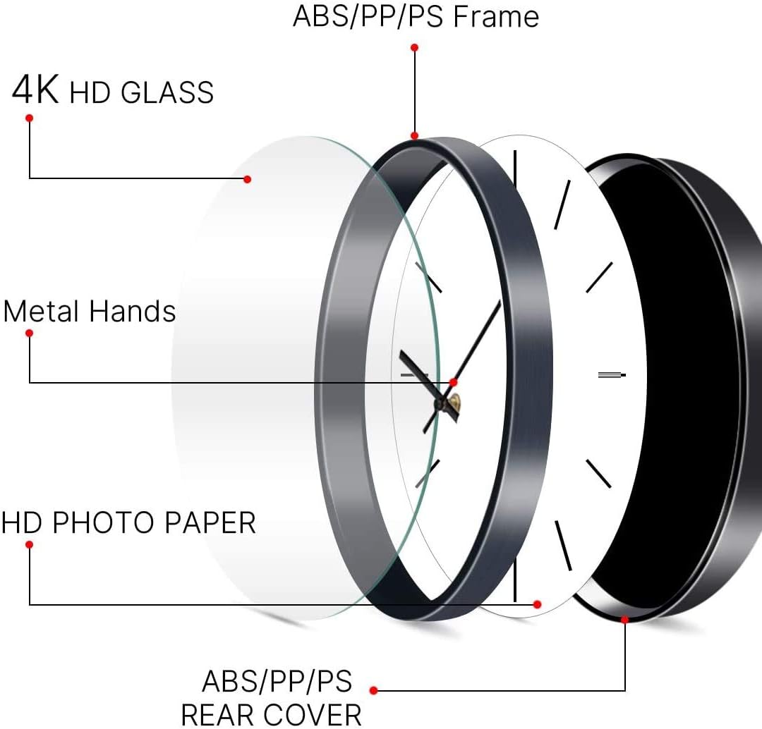 The Train Thomas – Reloj de pared grande de 12 pulgadas con cara de cristal transparente, silencioso, sin tictac, bonito para regalo o decoración,