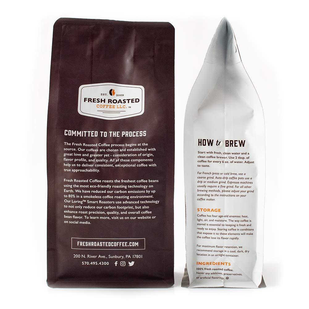 Fresh Roasted Coffee, Caballero negro orgánico, 12 onzas, tostado oscuro, comercio justo Kosher, grano entero