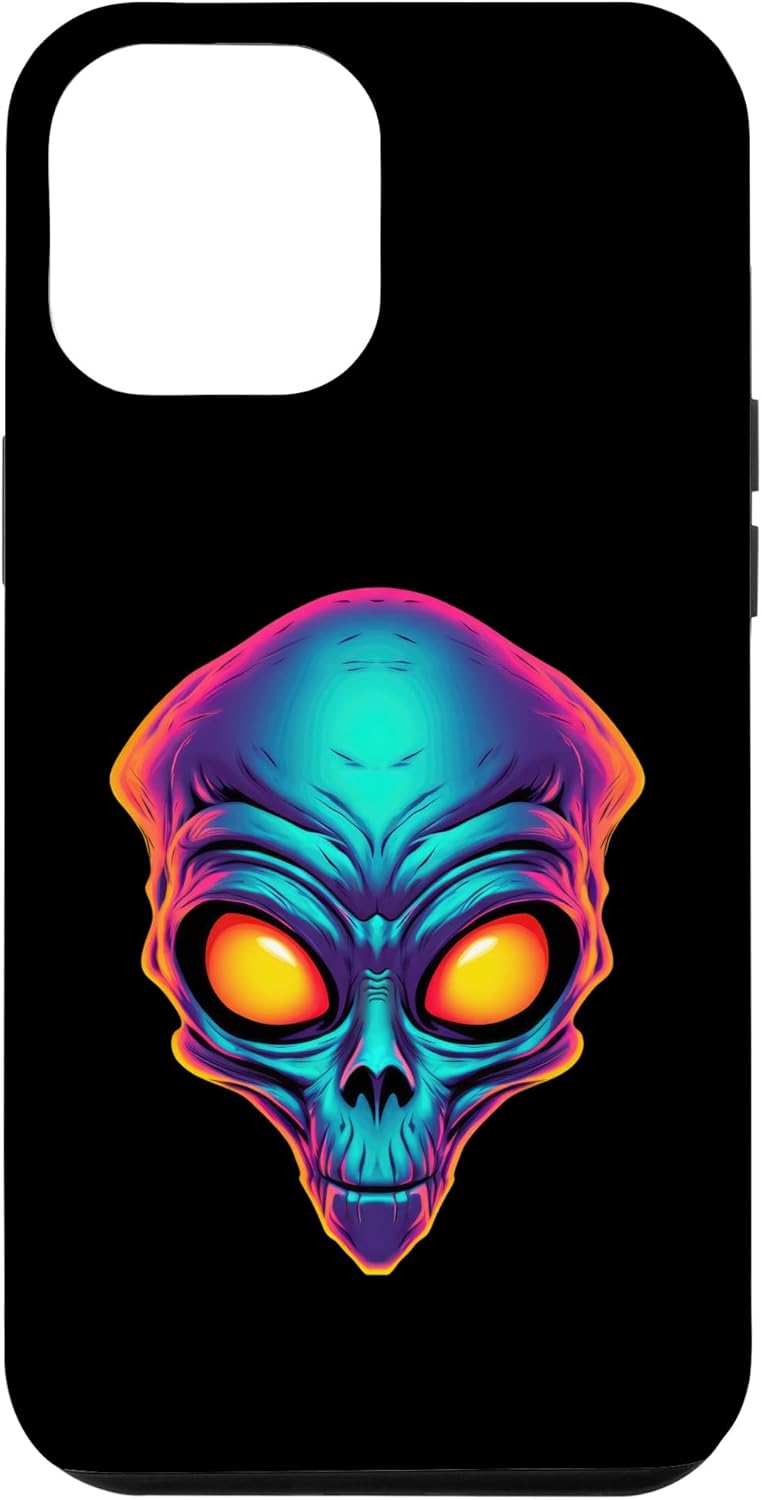 iPhone 13 Pro Max Scary Alien Face UFO Alien Head Funny Alien Case